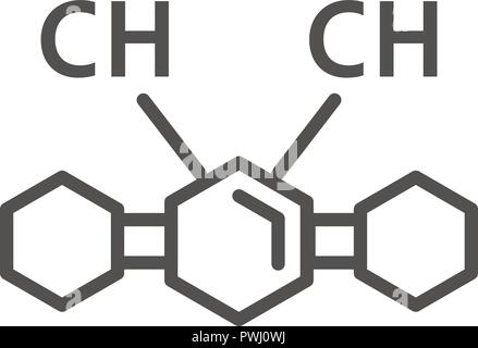 Ch chemical substance icon, outline style Stock Vector