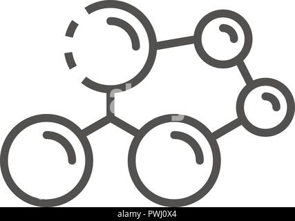 Molecule structure icon, outline style Stock Vector