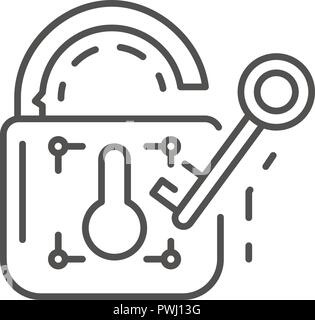 Unlock device security icon, outline style Stock Vector