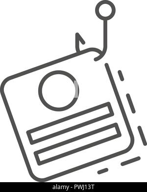 Phishing personal data icon, outline style Stock Vector