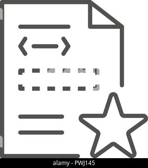 Star security document icon, outline style Stock Vector