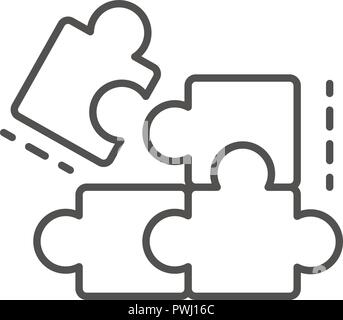Complete puzzle solution icon, outline style Stock Vector