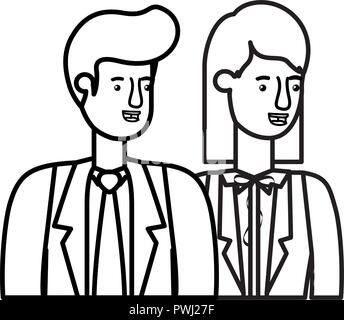 businessmen couple avatar character Stock Vector