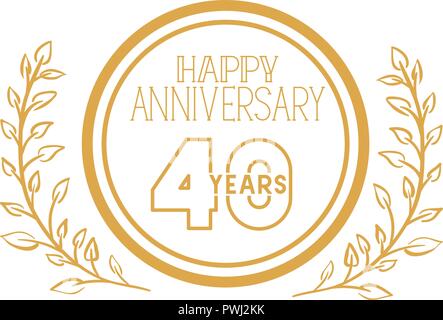 number 40 for anniversary celebration card icon Stock Vector