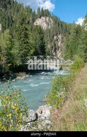 Gorge of river Inn, near Scuol, Engadin, Switzerland Stock Photo