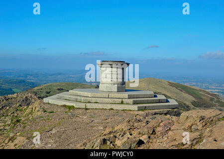 Commemoration to 60 years of Queen Victoria. View from Worcester Beacon, Worcestershire Beacon, The Beacon, Worcestershire, Malvern Hills, England, UK Stock Photo