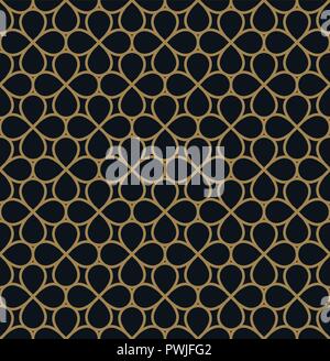 Seamless linear pattern with crossing curved lines with gold colo Stock Vector
