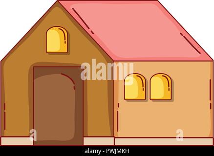 adobe house cartoon Stock Vector