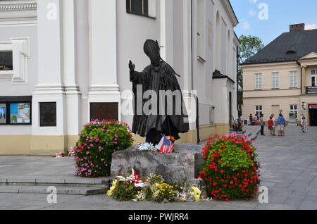 Wadowice, Poland - August 9, 2018: Statue of Pope John Paul the 2nd in city where he was born. Stock Photo