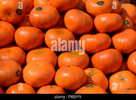 Mandarins for sale at an outdoor market in San Francisco, California. Stock Photo