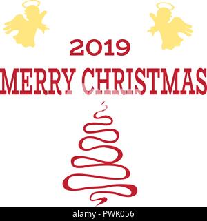 vector illustration of a Christmas tree holiday background. Stock Vector