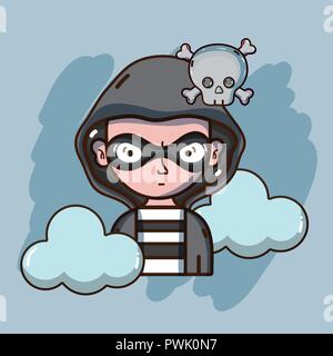 Hacker and security system technology Stock Vector