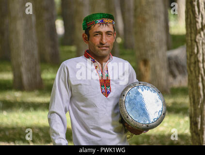 Traditional Pamiri musicians, Khorog, Tajikistan Stock Photo