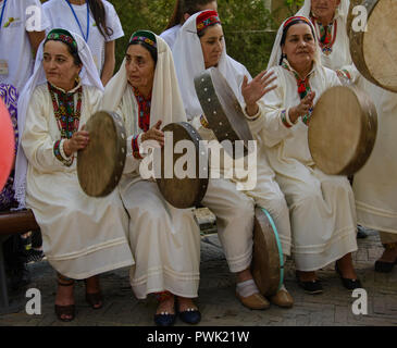 Pamiri women celebrating at the 'Roof of the World' festival in Khorog, Tajikistan Stock Photo