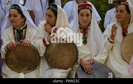 Pamiri women celebrating at the 'Roof of the World' festival in Khorog, Tajikistan Stock Photo