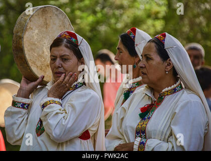 Pamiri women celebrating at the 'Roof of the World' festival in Khorog, Tajikistan Stock Photo