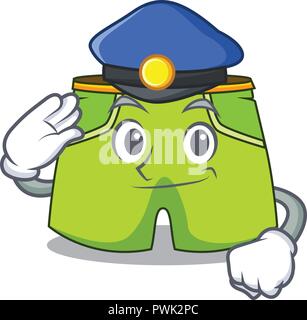 Police character style short pant for hangout Stock Vector