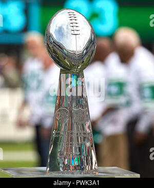 Vince Lombardi Trophy is on display for fans during the Super Bowl XLVIII  celebration at CenturyLink Field on February 5, 2014 in Seattle. UPI/Jim  Bryant Stock Photo - Alamy