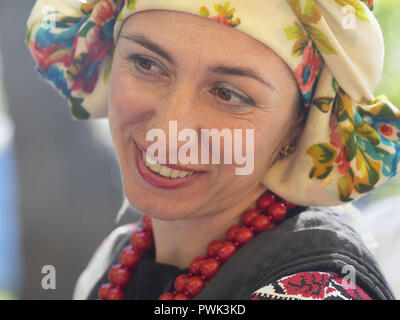 October 14, 2018 - Borisptyl, Kiev, Ukraine - A woman seen in national costume during the celebrations..The Protection of the Virgin is a national holiday celebrated by the Ukrainian Orthodox Church. On this day, at the same time, the holiday of the Ukrainian Cossacks, the Day of the creation of the Ukrainian Rebel Army and the Day of Defender of Ukraine are celebrated. (Credit Image: © Igor Golovniov/SOPA Images via ZUMA Wire) Stock Photo