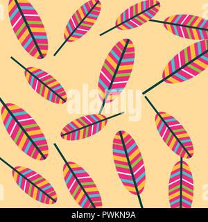 colored feathers tribal decoration pattern vector illustration Stock Vector