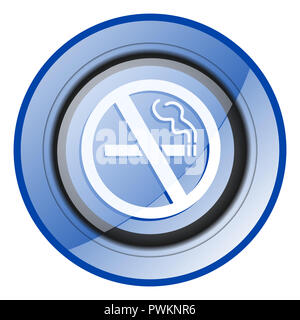 No smoking blue glossy web icon Stock Photo