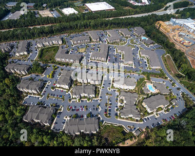Aerial view of suburban condo in downtown alpharetta georgia Stock Photo