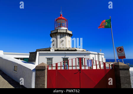 Ponta do Arnel Lighthouse, Nordeste Village, Sao Miguel Island, Azores, Portugal, Europe Stock Photo