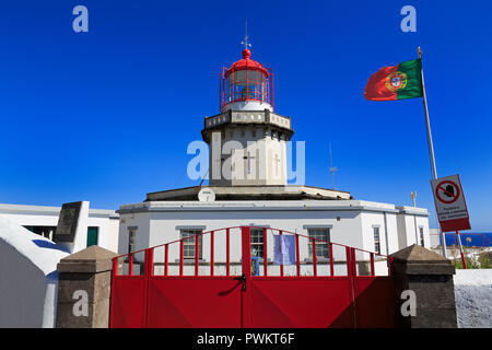 Ponta do Arnel Lighthouse, Nordeste Village, Sao Miguel Island, Azores, Portugal, Europe Stock Photo