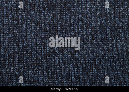 Heather dark blue knitted fabric textured background Stock Photo