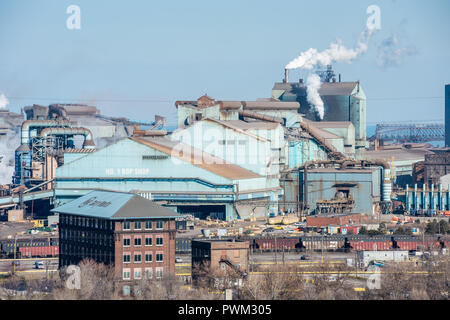 Aerial view of steel mills in Gary Stock Photo