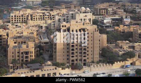 Prestigious residential area near Burj Khalifa in Downtown Dubai at dawn Stock Photo