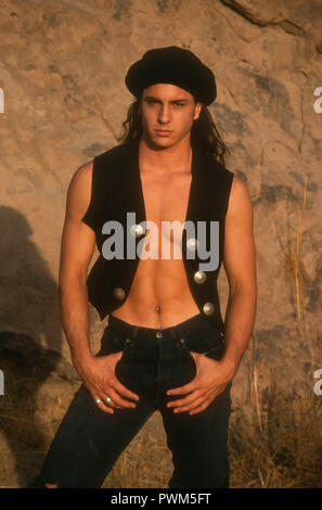 MOJAVE DESERT, CA - OCTOBER 20: (EXCLUSIVE) Actor Diego Serrano poses at a photo shoot on October 20, 1992 in Mojave Desert, California. Photo by Barry King/Alamy Stock Photo Stock Photo