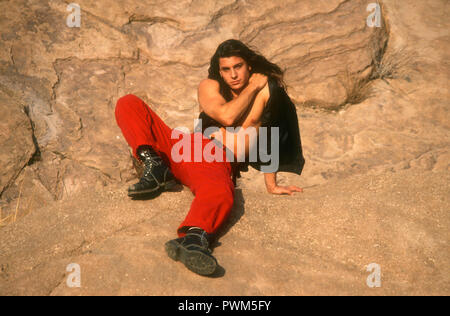 MOJAVE DESERT, CA - OCTOBER 20: (EXCLUSIVE) Actor Diego Serrano poses at a photo shoot on October 20, 1992 in Mojave Desert, California. Photo by Barry King/Alamy Stock Photo Stock Photo