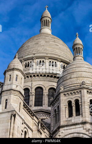 Basilique du Sacre Coeur Montmartre - the Basilica of the Sacred Heart of Paris is usually referred to as Sacre Coeur is the second most visited monum Stock Photo