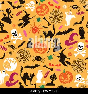 Seamless Halloween Pattern Stock Vector
