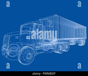 Truck with semitrailer. Vector Stock Vector