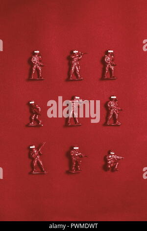 Red army men toy with censored faces Stock Photo