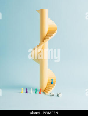 A spiral staircase tower leads to nothing Stock Photo