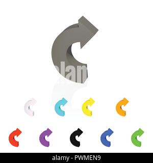 Set of arrows. 3D. The direction reversal. Vector illustration. Stock Vector