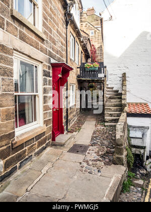 Robin Hood Bay village street scenes Stock Photo