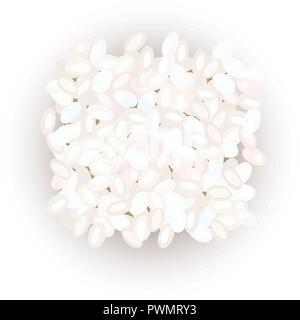 sushi rice grains. kernels. Vector illustration. For culinary, cafe, fastfood, shop, restaurant Can be used as tag label poster Stock Vector
