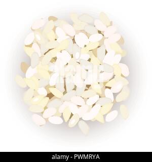 arborio rice grains. kernels. Vector illustration. For culinary, cafe, fastfood, shop, restaurant Can be used as tag label poster Stock Vector