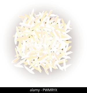 Basmati rice grains. kernels. Vector illustration. For culinary, cafe, fastfood, shop, restaurant Can be used as tag label poster Stock Vector