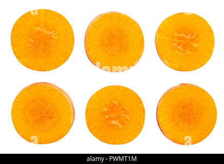 sliced carrots path isolated Stock Photo