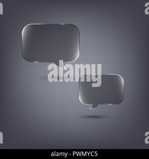 Transparent speech bubbles on dark background, stock vector Stock Vector