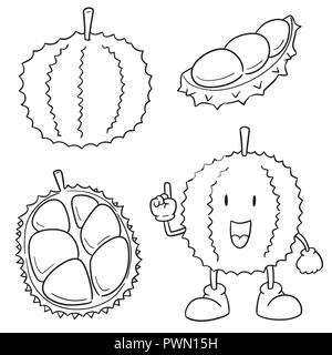 vector set of durian Stock Vector
