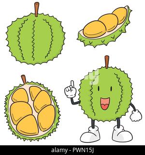 vector set of durian Stock Vector