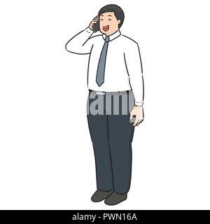 vector set of businessman using smartphone Stock Vector