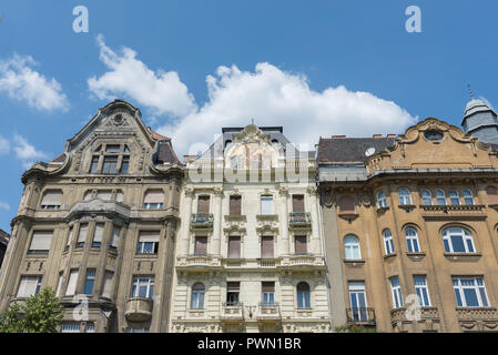 Budapest, Hungary - 4 august 2018: generic architecture of facade building Stock Photo