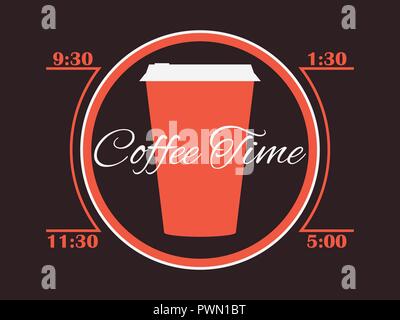 Coffee time. Cup of coffee. Infographics poster. Vector illustration Stock Vector